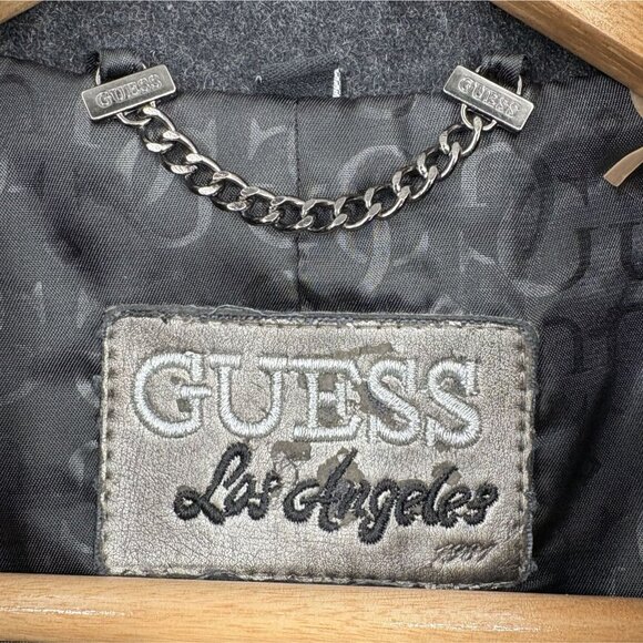 Guess Los Angeles Women's Wool Blend Short Peacoat L Gray Outerwear Old Money - Picture 3 of 10